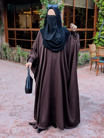 OYSTER KAFTAN ABAYA COFEE BROWN