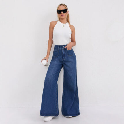High-waisted Floor-length Flared Pants